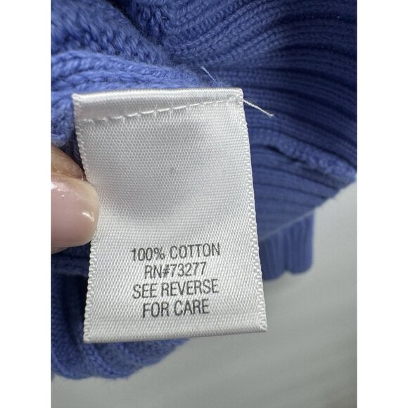 Vintage Y2K Croft & Barrow Women Small Sweater V-Neck Cable Knit Fisherman Prepp - Picture 4 of 8